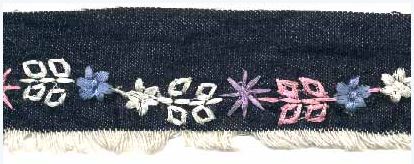 45mm Embroidered denim Ribbon