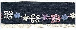45mm Embroidered denim Ribbon